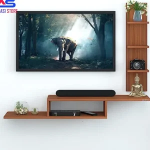 2 Tier Modern Wall Mount Floating Shelf TV Console 8x55x20 inch for Cable Boxes/Routers/Remotes/DVD Players/Game Consoles