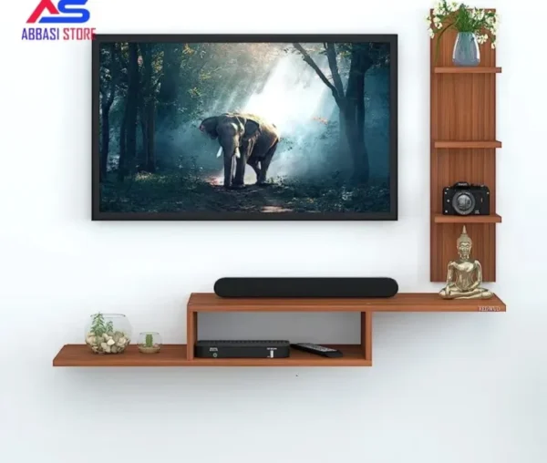 2 Tier Modern Wall Mount Floating Shelf TV Console 8x55x20 inch for Cable Boxes/Routers/Remotes/DVD Players/Game Consoles - Image 2
