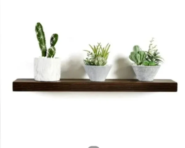 Introducing the 12"×4" Wooden Creative Floating Shelf, a versatile and stylish addition to any living space. Crafted from durable chipboard, this assembled shelf is perfect for displaying decorative items, books, or plants. Whether it's for the bedroom, - Image 3