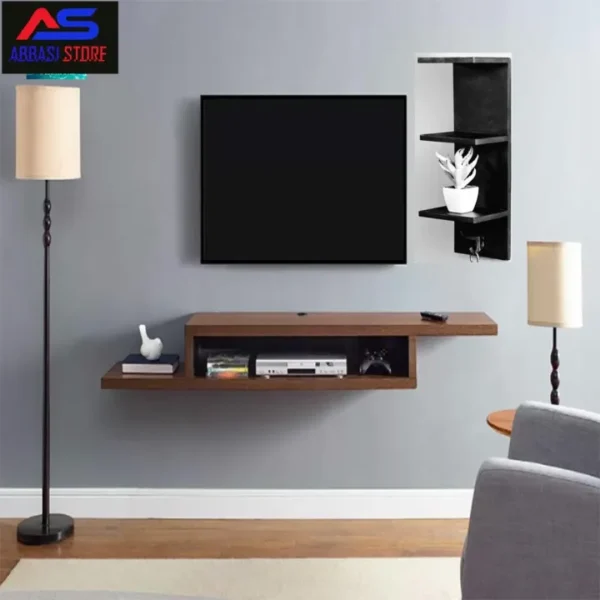 2 Tier Modern Wall Mount Floating Shelf TV Console 8x55x20 inch for Cable Boxes/Routers/Remotes/DVD Players/Game Consoles