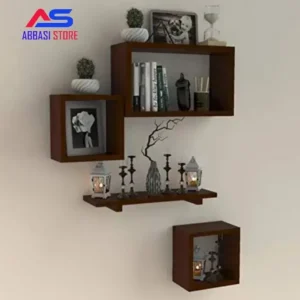 set of 4 Wall Decoration shelves red +white