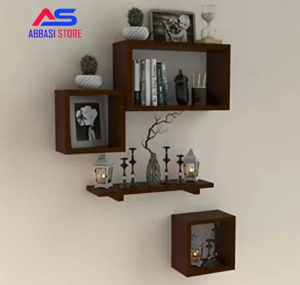 set of 4 Wall Decoration shelves red +white - Image 2