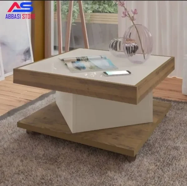 Modern Lamination Wood Multipurpose Side Table Cofee table Storage table Decorative table -41 x 36 x 45 cm (L x W x H, White) - Image 2