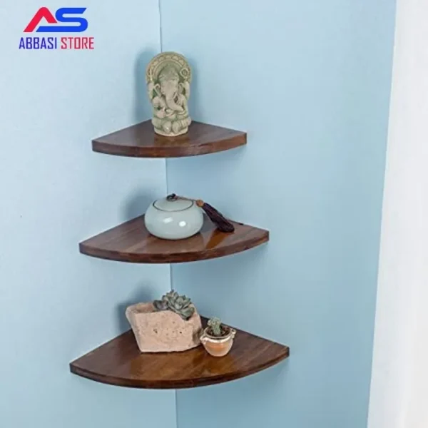 Wall Mounted Floating Corner Storage Shelves wall racks wooden piece wall decoration shelves - Image 3