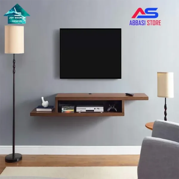 Lcd tv Rack /Shelves floating black tv console media storage wall hanging shelves