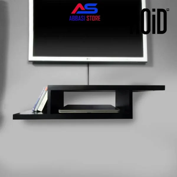 Lcd tv Rack /Shelves floating black tv console media storage wall hanging shelves - Image 3