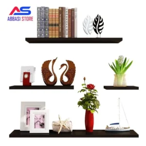 Wall Mounted White & Black Floating Shelves, Book Shelf wooden shelves
