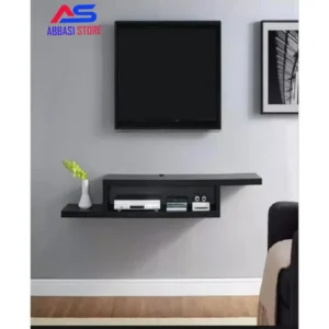 Lcd tv Rack /Shelves floating black tv console media storage wall hanging shelves