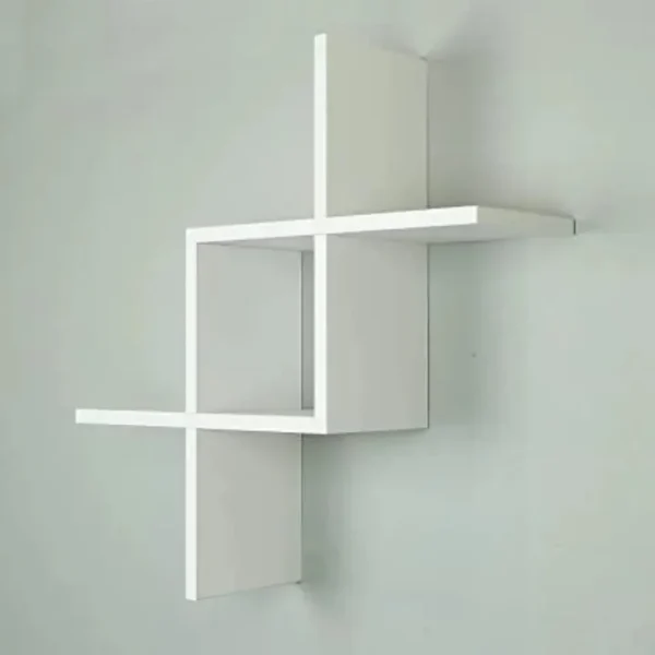 Intesect Wall decoration shelves Home wood Floating Shelves White Wall Mounted Criss Cross Design Shelves for Wall | Wall Shelves for Bedroom, Living Room, Bathroom & Kitchen | Floating Shelf | Preassembled Decor Wall Shelf (Black) - Image 3